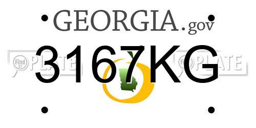 3167KG Georgia License Plate