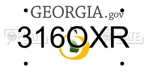 316OXR Georgia License Plate