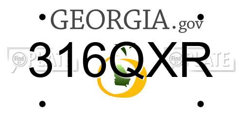 316QXR Georgia License Plate