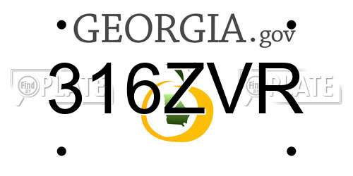316ZVR Georgia License Plate
