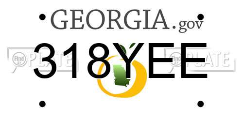 318YEE Georgia License Plate