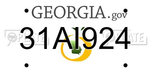 31AI924 Georgia License Plate