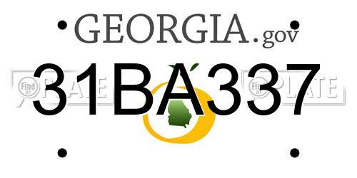 31BA337 Georgia License Plate