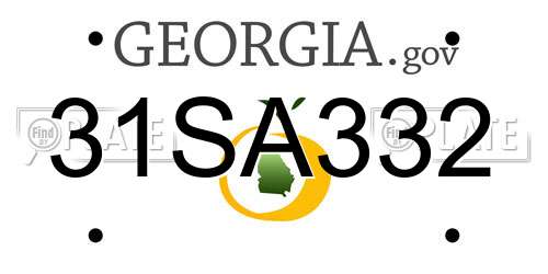31SA332 Georgia License Plate