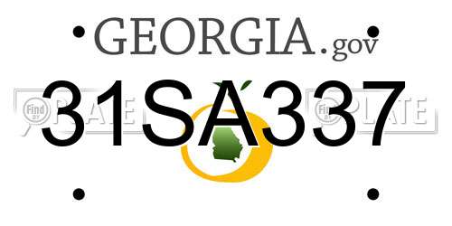 31SA337 Georgia License Plate