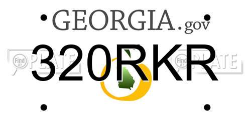320RKR Georgia License Plate