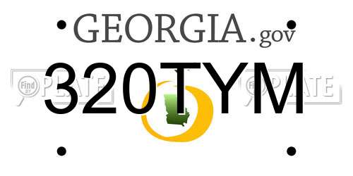 320TYM Georgia License Plate