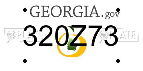 320Z73 Georgia License Plate