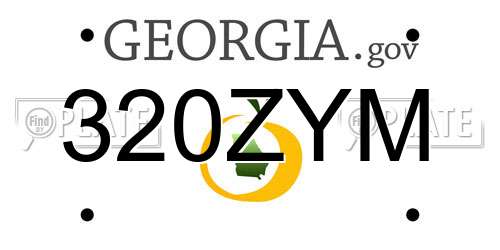 320ZYM Georgia License Plate