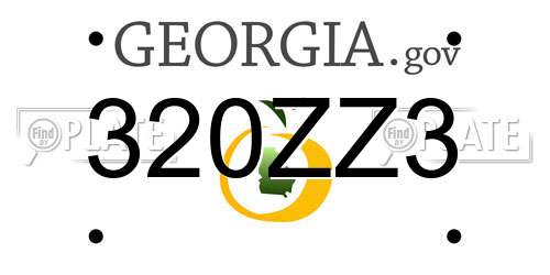 320ZZ3 Georgia License Plate