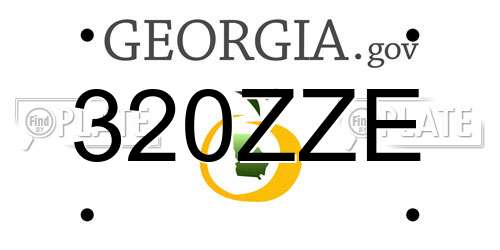 320ZZE Georgia License Plate
