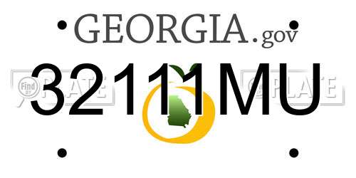 32111MU Georgia License Plate