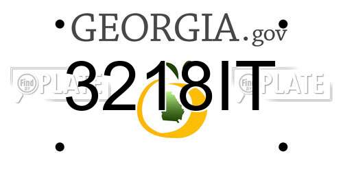 3218IT Georgia License Plate