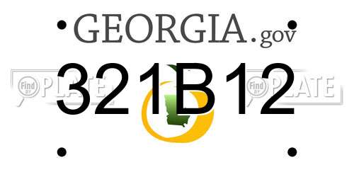 321B12 Georgia License Plate