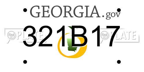 321B17 Georgia License Plate