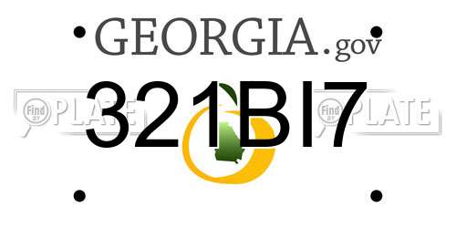 321BI7 Georgia License Plate