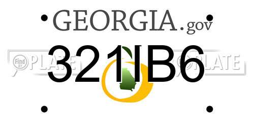321IB6 Georgia License Plate