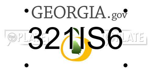 321IS6 Georgia License Plate