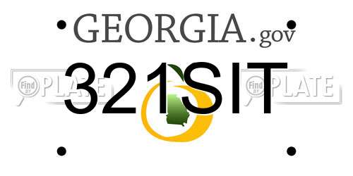 321SIT Georgia License Plate