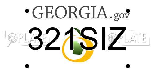 321SIZ Georgia License Plate