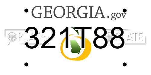 321T88 Georgia License Plate