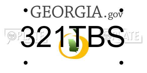 321TBS Georgia License Plate
