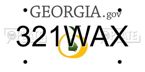 321WAX Georgia License Plate