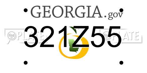 321Z55 Georgia License Plate