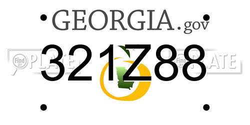 321Z88 Georgia License Plate