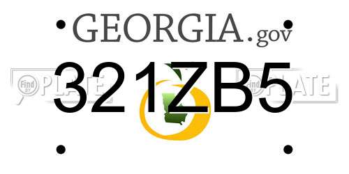 321ZB5 Georgia License Plate