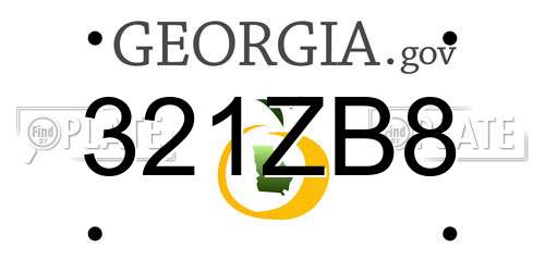 321ZB8 Georgia License Plate