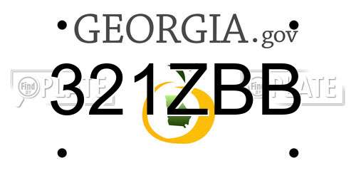 321ZBB Georgia License Plate