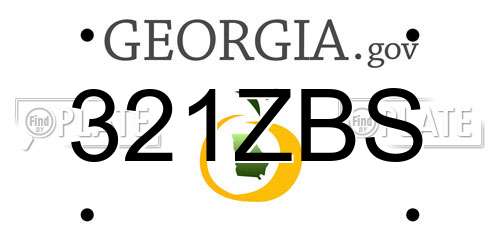 321ZBS Georgia License Plate