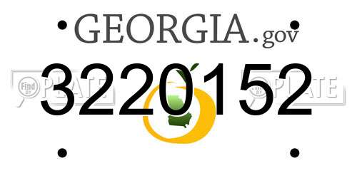 3220152 Georgia License Plate