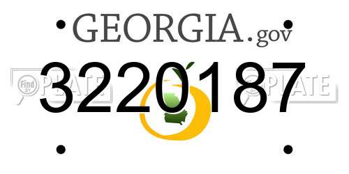 3220187 Georgia License Plate