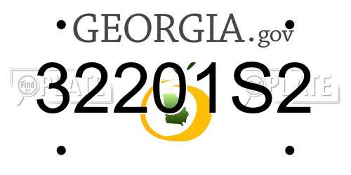 32201S2 Georgia License Plate