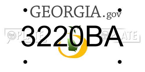 3220BA Georgia License Plate