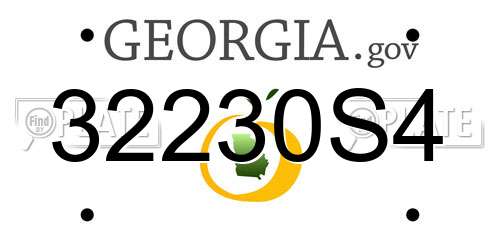 32230S4 Georgia License Plate