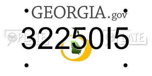 32250I5 Georgia License Plate