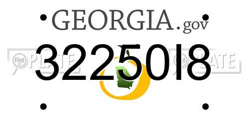 32250I8 Georgia License Plate