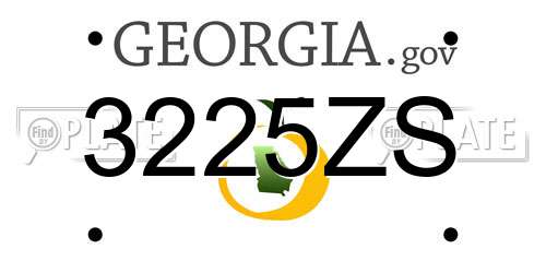 3225ZS Georgia License Plate