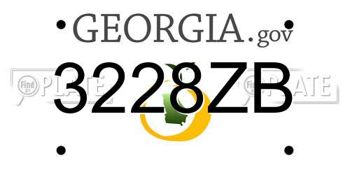 3228ZB Georgia License Plate