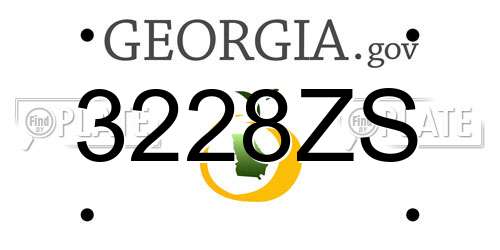 3228ZS Georgia License Plate