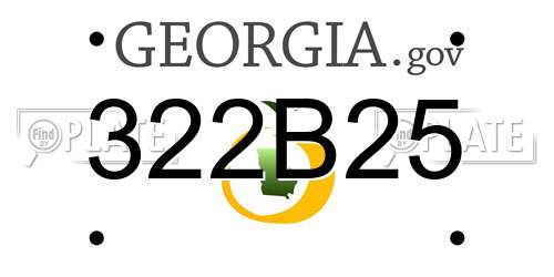 322B25 Georgia License Plate