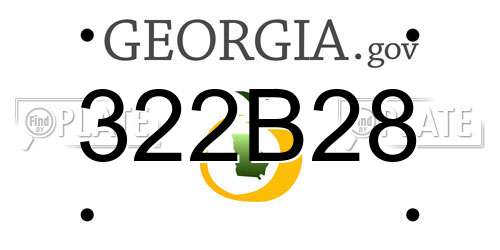 322B28 Georgia License Plate