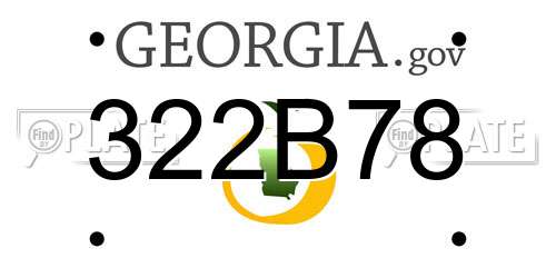 322B78 Georgia License Plate