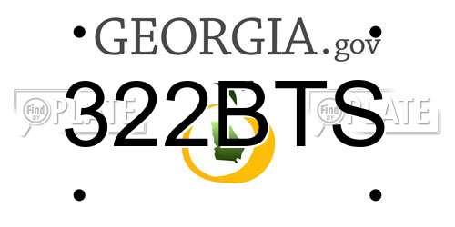 322BTS Georgia License Plate