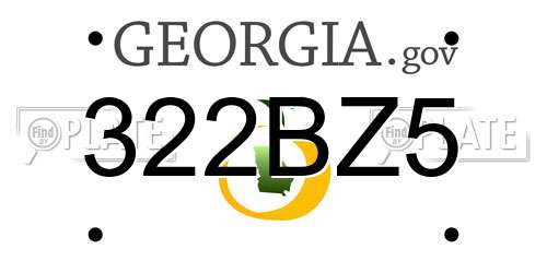 322BZ5 Georgia License Plate