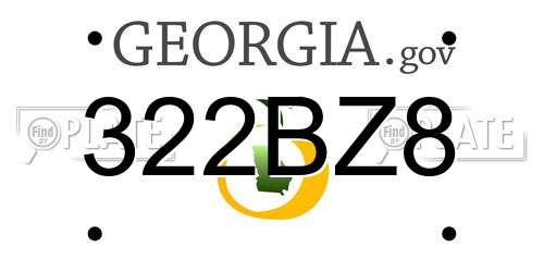 322BZ8 Georgia License Plate