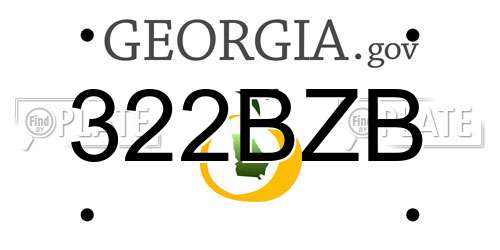 322BZB Georgia License Plate
